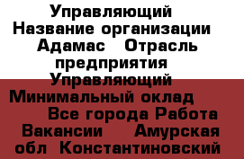 Управляющий › Название организации ­ Адамас › Отрасль предприятия ­ Управляющий › Минимальный оклад ­ 40 000 - Все города Работа » Вакансии   . Амурская обл.,Константиновский р-н